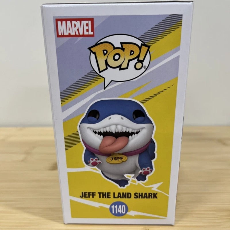 Boneco colecionável oficial e genuíno Funko Pop Marvel Rivals Jeff The Land Shark #1140, 3,2 polegadas, escultura em vinil