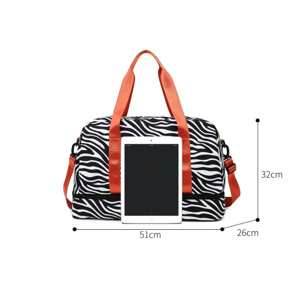Portable Large Capacity Travel Duffle Bag Nylon with Animal Print Weekender Overnight Bag Waterproof Storage Bag Sports Gym