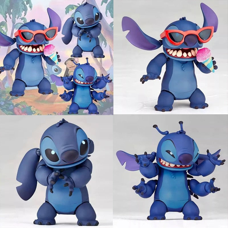 Boneco Articulado do Stitch Estilo Mountain Pass - Brinquedo Educacional para Crianças Presente de Natal Surpresa Modelo Colecionável para Montar