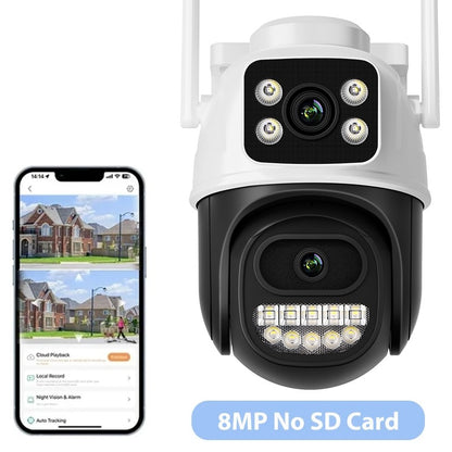 BESDER 12MP 6K PTZ Wifi Camera Dual Lens 8X Digital Zoom AI Human Detection Outdoor 8MP CCTV IP Camera Security Protection iCSee