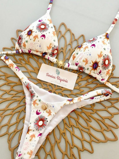 2025 New Sexy Retro Prints Brazilian Mciro Bikini Women Swimsuits Lace-up Swimwear Backless Biquini Swimsuits Beachwear