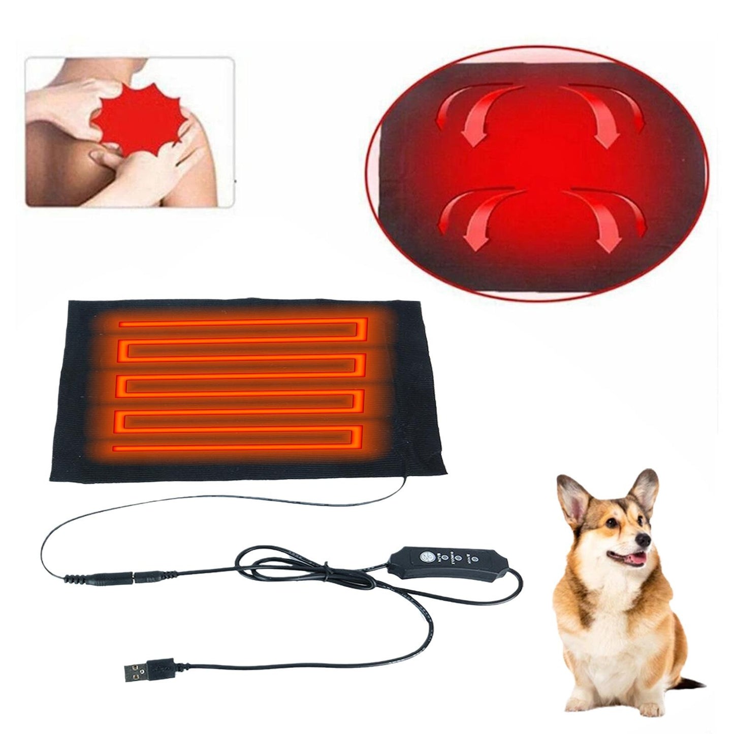 Almofada de Aquecimento USB Dobrável Quente Folha Aquecida À Prova D'Água Assento de Carro para Cachorro Tapete Almofada para Animais de Estimação Réptil Inverno Aquecedor Elétrico para Animais de Estimação