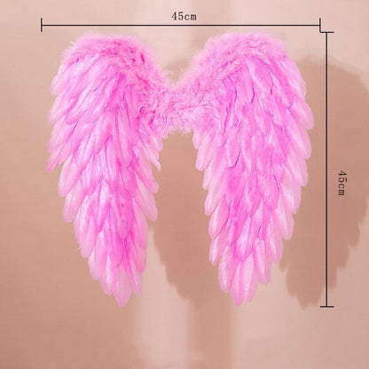 Children Adult Angel Devil White Black Feather Wings Fallen Angel Cosplay Little Wings Halloween Carnival Birthday Party Costume