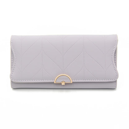 PU Fashion Long Women's Wallet Fashion Buckle New Handbag Large Capacity Fresh Wallet Wallet