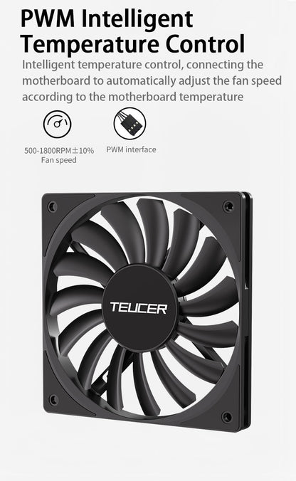 TEUCER TE-12012 Ultra-thin Cooling Fan 120x120x12mm Ultra-thin Size Low Noise 4PIN PWM For Desktop Computer CPU Cooler