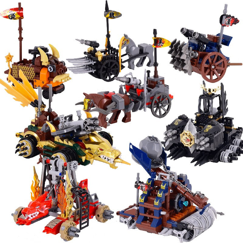 MOC Império Romano Exército Espartano Soldado Medieval Carruagem Blocos de Montar Tijolos Brinquedos de Capacete de Guerra Militar Antiga Para Crianças