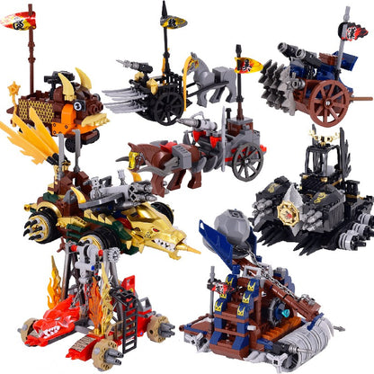 MOC Império Romano Exército Espartano Soldado Medieval Carruagem Blocos de Montar Tijolos Brinquedos de Capacete de Guerra Militar Antiga Para Crianças