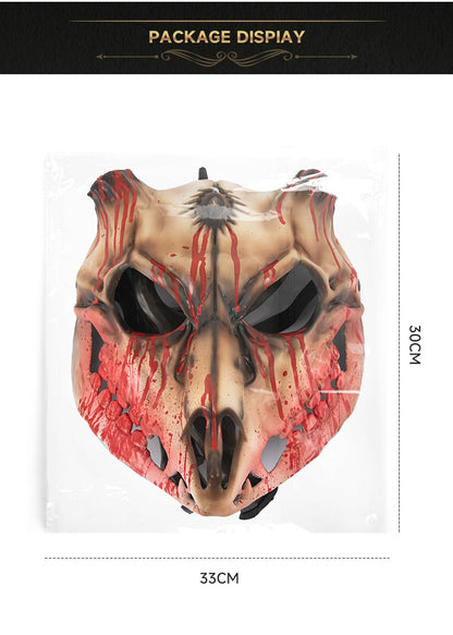 Demon Wendigo Elk Mask Cosplay Gothic Headpiece Animal Antlers Horn Bone Masks Halloween Carnival Purim Party Costume Props