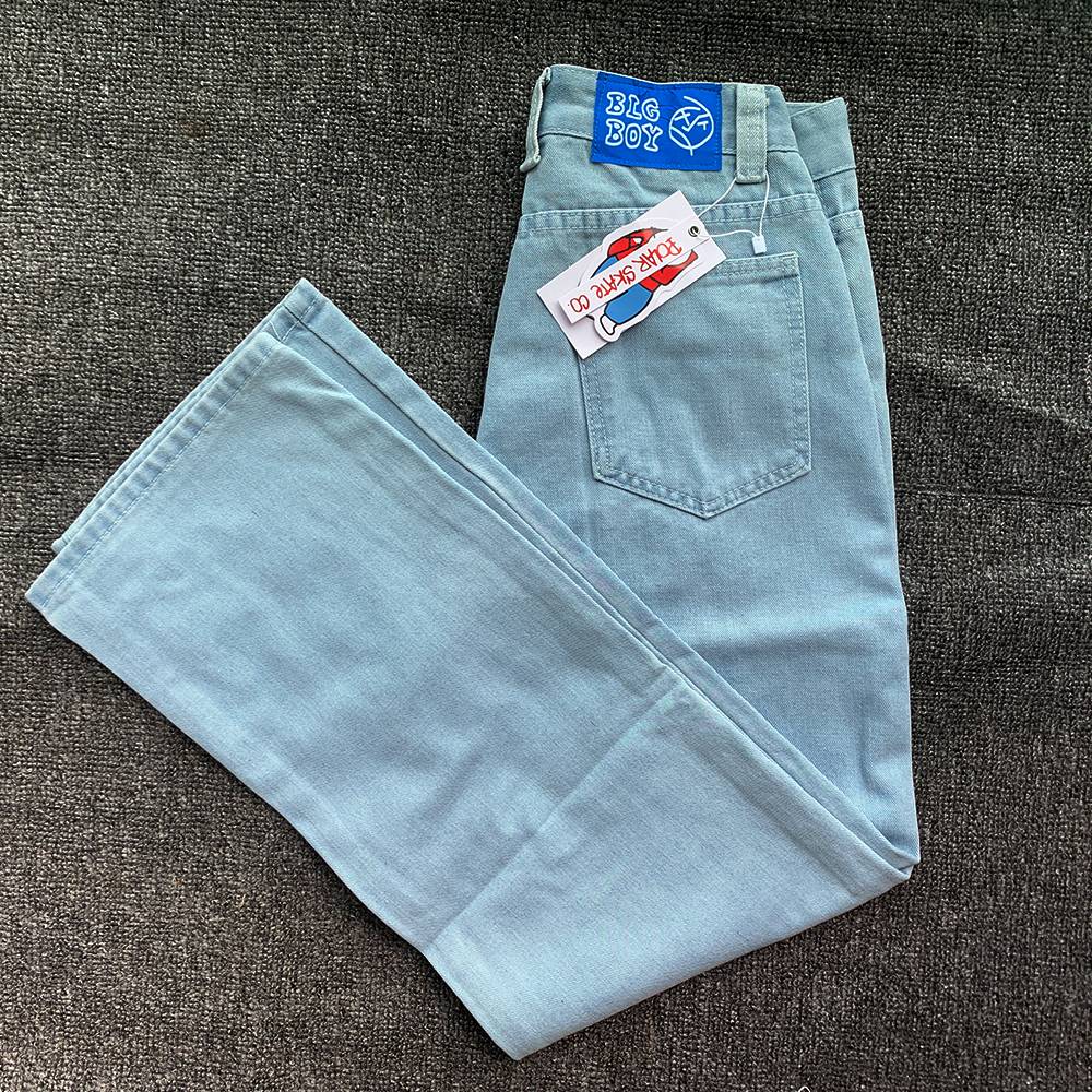 Y2K Embroidery Baggy Boy Jeans Women Streetwear Gothic Cartoon Blue Straight Jeans Retro Punk Rock High Waist Denim Trousers