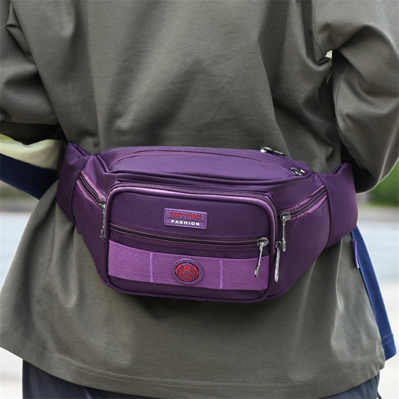 Unisex Multifunctional Waist Bag Large Capacity Waterproof Oxford Business Pack Trendy Crossbody Chest Bag for Travel Work