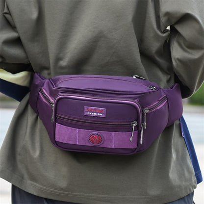 Unisex Multifunctional Waist Bag Large Capacity Waterproof Oxford Business Pack Trendy Crossbody Chest Bag for Travel Work
