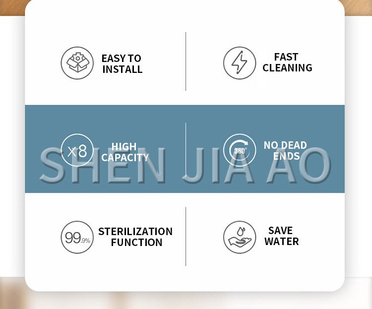 SH-Q01 Dishwasher Fully Automatic Household Embedded Smart Dishwashing and Disinfecting Machine with Drying Function