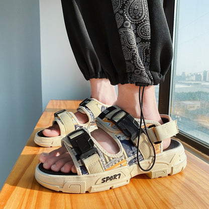 Summer Men's Sport Sandals Big Size 45 Slip on Casual Shoes for Men Outdoor Fashion Holiday Thick Sole Beach Sandals