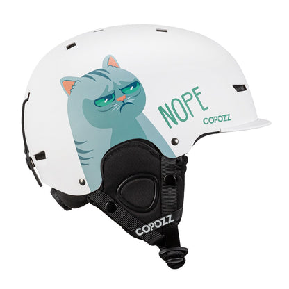 COPOZZ Novo Capacete de Esqui Unissex com Certificado, Meio-Coberto, Anti-impacto, Para Adultos e Crianças, Segurança na Neve, Capacete de Snowboard