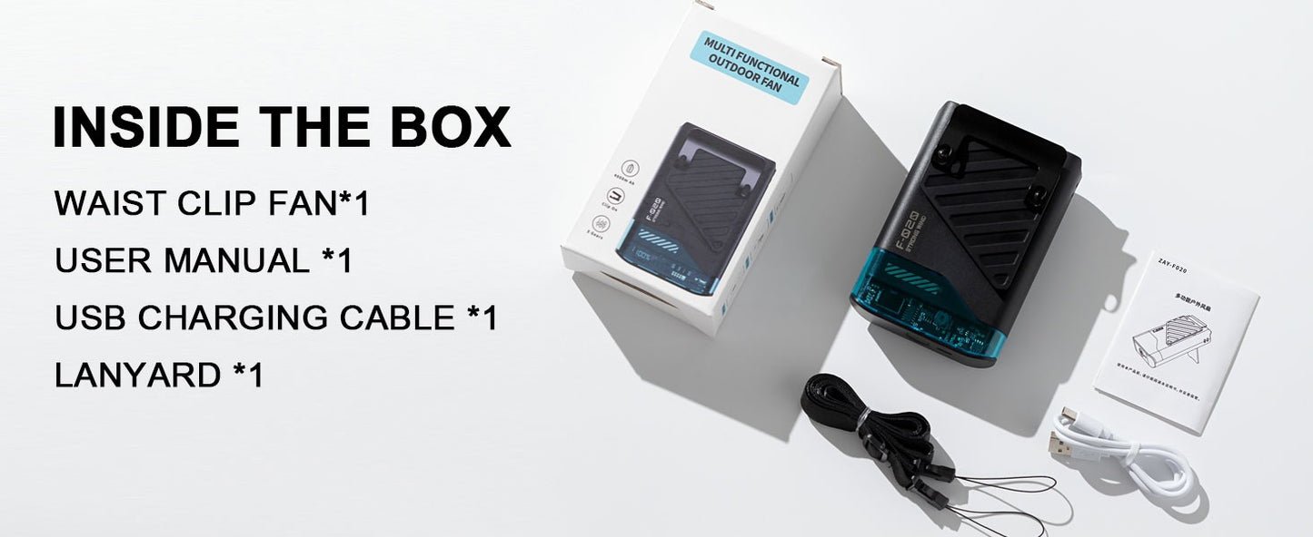 Portable Waist Fan with Belt Clip Light Mute Five Hole New Neck Hanging Fan Suitable for Outdoor Travel of Office Desk