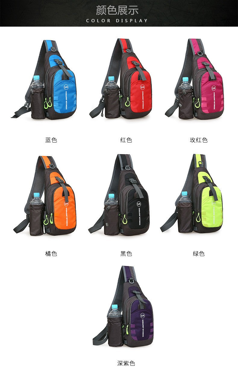 Men's Casual Crossbody Bag Unisex Outdoor Water Bottle Shoulder Bag Multi-functional Travel Waist Bag Fashion Men's Chest Bag Ox