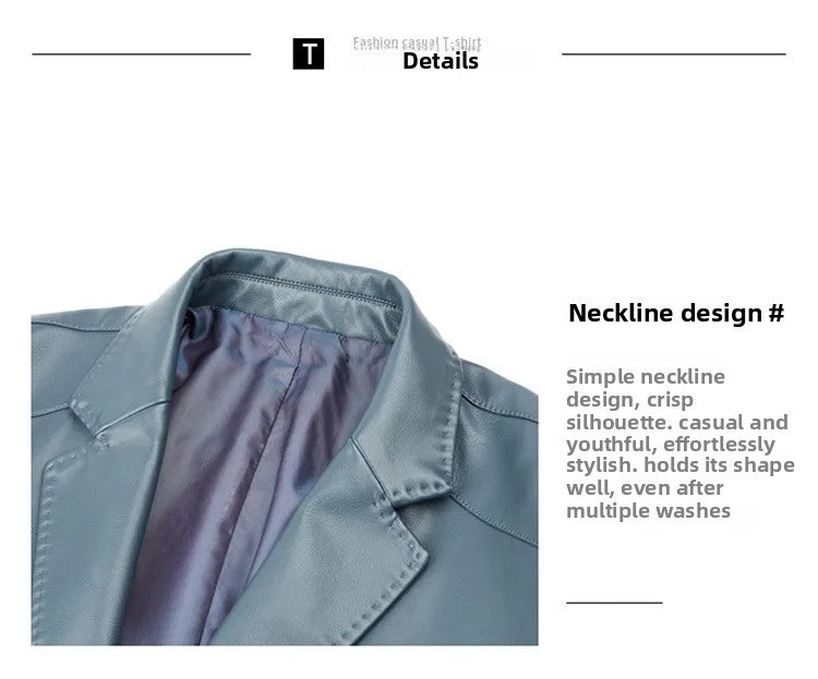 2025 Autumn Winter Men's Genuine Leather Blazers Jackets Slim Fit Suits Coats Business Casual Genuine Leather Suits Jackets Male