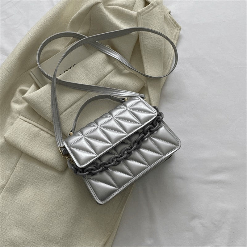 Mini Casual Quilted Crossbody Bag with Magnetic Closure and Adjustable Strap,Small Handbag Tote Shoulder Bag for Women Daily Use