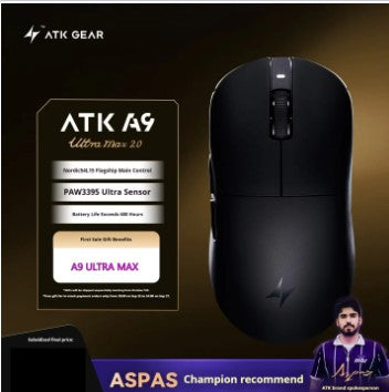 Mouse Gamer Sem Fio ATK Dragonfly A9 Ultra Paw3950 Modos Duplos Personalizado 8K Leve Acessórios Para PC Para Jogadores de FPS