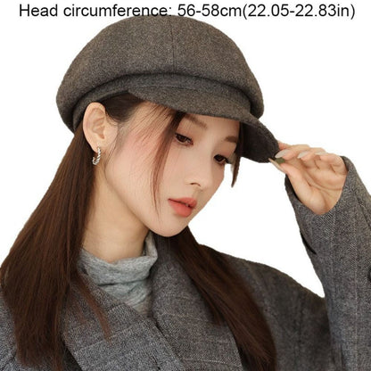Retro Wool Bow Beret Solid Color Warm Painter Hat Versatile Y2k Newsboy Hat Female