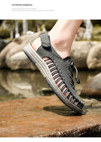 Summer New Sandals Fashion Handmade Weaving Casual Men Sandals Brand Designer Outdoor Walking Men's Shoes Summer Beach Shoes