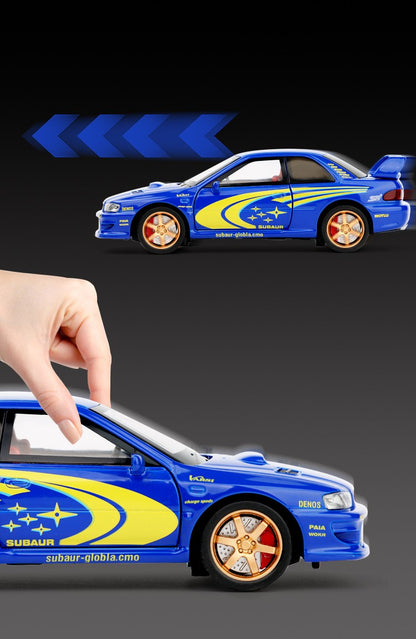 JDM 1/32 Subaru Impreza WRX STI Rally Supercar Diecast Model Alloy Metal Car Children's Toy Car Miniature Mini GT Holiday Gifts