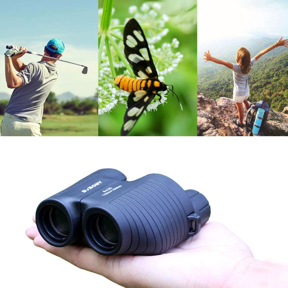 SVBONY 8x25 SV10 Binóculos Compactos Foco Fixo Mini Telescópio Portátil Prisma Porro Multirrevestido para Jogos Esportivos ao Ar Livre F9323