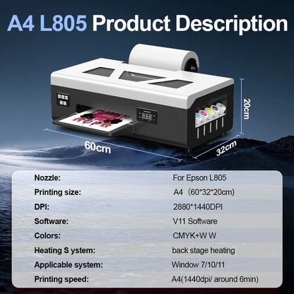 US/EU Stock A3 XP600 DTF Printer Machine A3 UV Sticker Printer DTF Printer Direct to Film Print DTF Printer A4 T-Shirt Printer