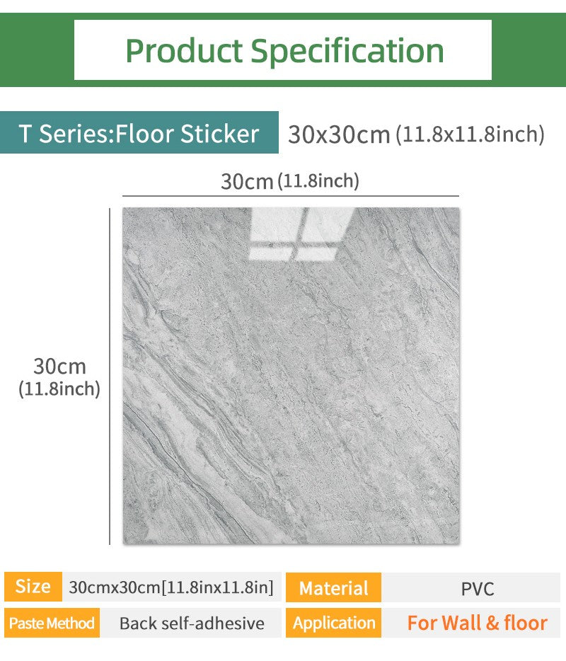 10/20pcs PVC Imitation Marble Floor Stickers Self-adhesive Wall Stickers Waterproof Bathroom Living room Moden Decoration Decals