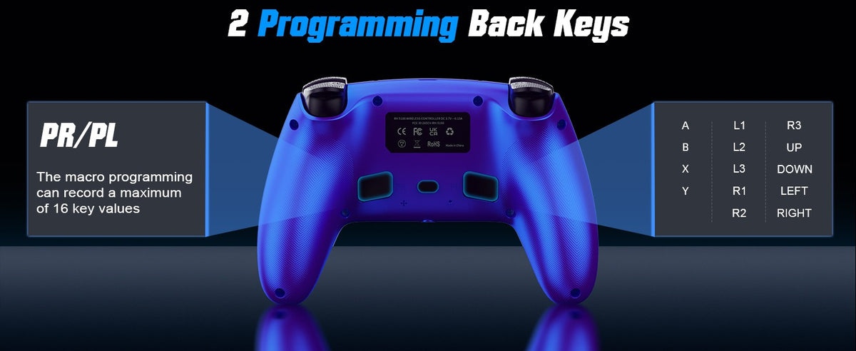 Controller for Playstation 5/PS5/PS5 Pro/Slim/PC,Wireless Gamepads RGB Joystick Turbo/Marco Program Dual Vibrate Game Controle