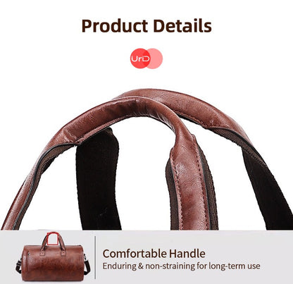 Vintage Suit Travel Bag with Large Capacity Waterproof PU Fabric Independent Shoe Case for Business Trip Suit Protection Bag