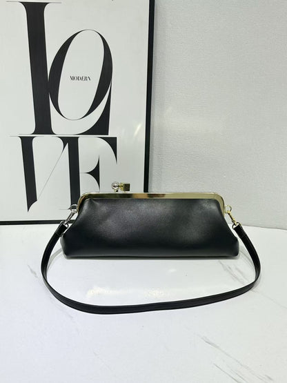 Fashion Long Clutch Bag for Women Luxury Designer Kiss Clip Handbags Luxury Pu Leather Underarm Shoulder Bags Trend Party Purses