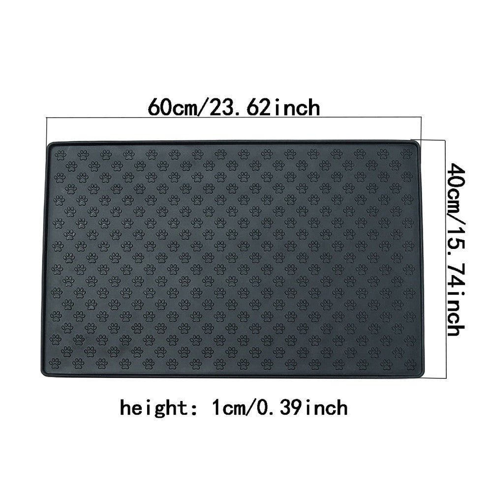 Tapete de alimentação de silicone para animais de estimação 60*40cm, tapete de comida para gatos e cães com proteção contra derramamento, tapete de refeição para gatos e cães com tigela de água,