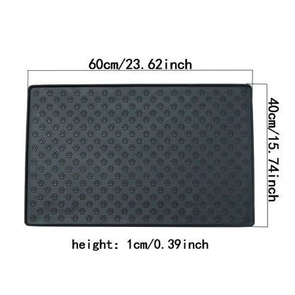 Tapete de alimentação de silicone para animais de estimação 60*40cm, tapete de comida para gatos e cães com proteção contra derramamento, tapete de refeição para gatos e cães com tigela de água,