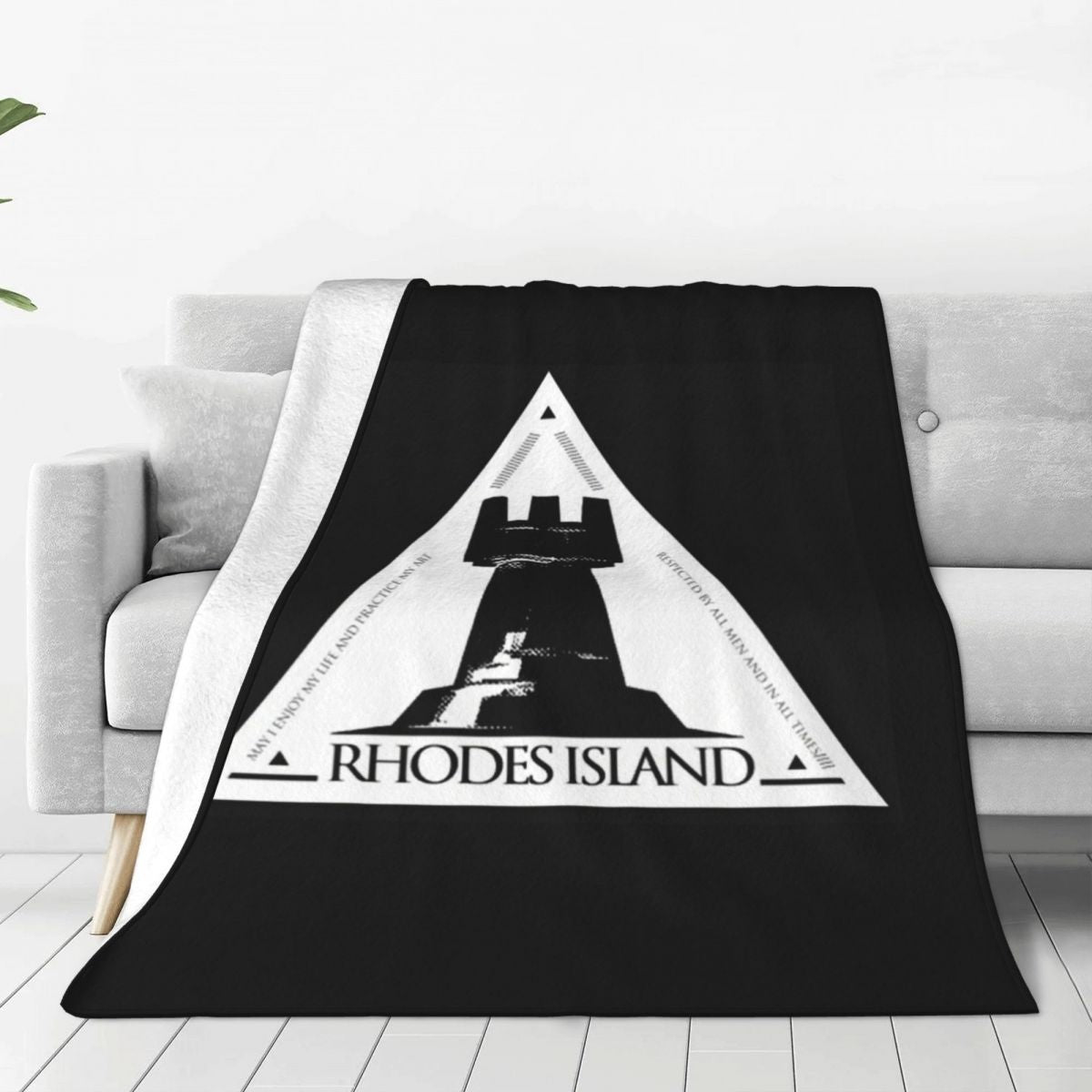 Arknights Rhodes Island Emblem Blanket Flannel Sofa Throw Blanket Super Soft for Home Bedroom Travel Throws Bedspread Quilt