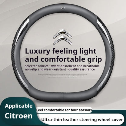 Capa de Volante de Couro para Carro Citroen C1 C2 C3 C4 C5 C6 C4L VTS Berlingo Picasso Aircross Sega Ely See C3-XR Acessórios