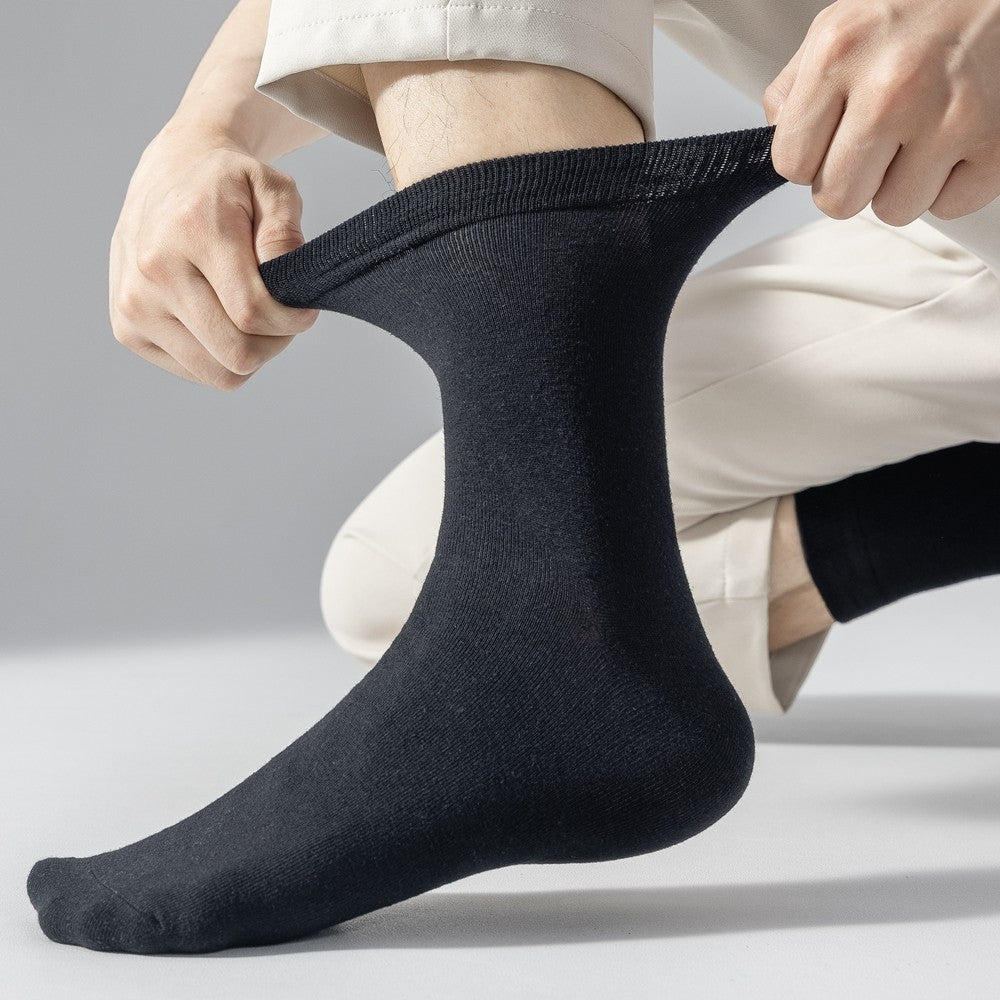 6 Pairs EUR44-50 Plus Size Men Socks High Quality Cotton Socks Breathable Mid Tube Sports Business Socks Black White