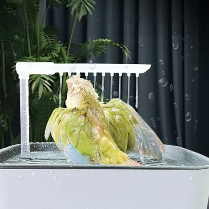 Banhadeira Elétrica para Pássaros 4X7B com Alimentação USB, Bacia de Banho para Papagaios, Para Cuidados de Aves em Casa com Controle Fácil do Fluxo de Água