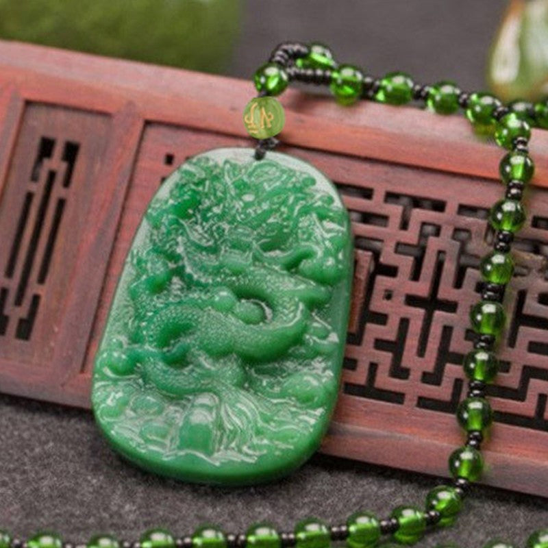 Colar com Pingente de Ágata Chinesa Natural, Charmoso, para Mulheres e Homens, Joia da Moda Clássica, Esculpido, Bênção, Amuleto da Sorte, Presente