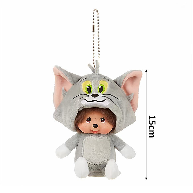 2026 NEW Monchhichi Plush Doll Pendant Kawaii Monkey Keychain Cute Cartoon Couple Keyring Bag Charms Birthday Gift ??? ?????