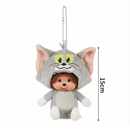 2026 NEW Monchhichi Plush Doll Pendant Kawaii Monkey Keychain Cute Cartoon Couple Keyring Bag Charms Birthday Gift ??? ?????
