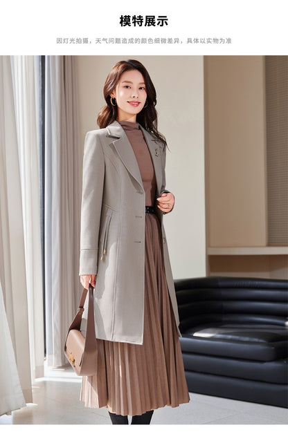 High End Female Coat Long Slim Trench Coat For Women’S England Single Breasted Khaki Women Windbreaker Larger Size Outwear