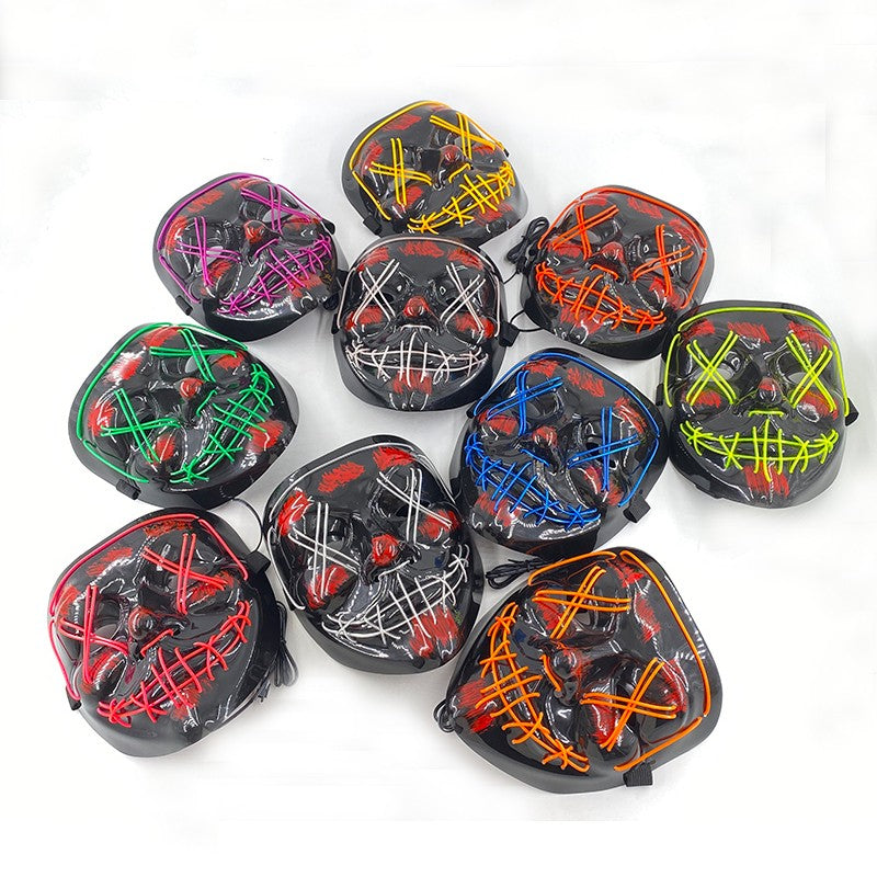 1 pcs Attractive Neon EL Wire Mask  More Colors For Choice Luminous LED Purge Mask Adult Cosplay Prop For Night Glow In The Dark