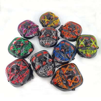 1 pcs Attractive Neon EL Wire Mask  More Colors For Choice Luminous LED Purge Mask Adult Cosplay Prop For Night Glow In The Dark