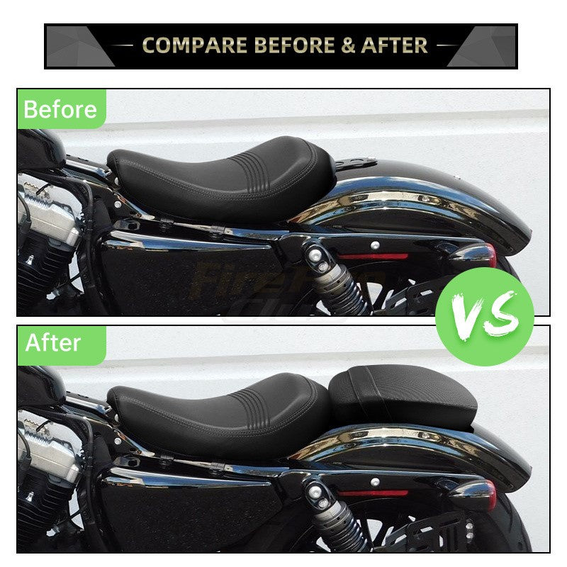 Almofadas de Assento de Para-lama Traseiro em Couro PU para Passageiro para Harley Sportster Forty Eight 48 72 2010-2015
