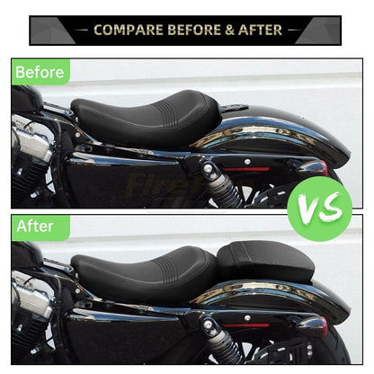 Almofadas de Assento de Para-lama Traseiro em Couro PU para Passageiro para Harley Sportster Forty Eight 48 72 2010-2015