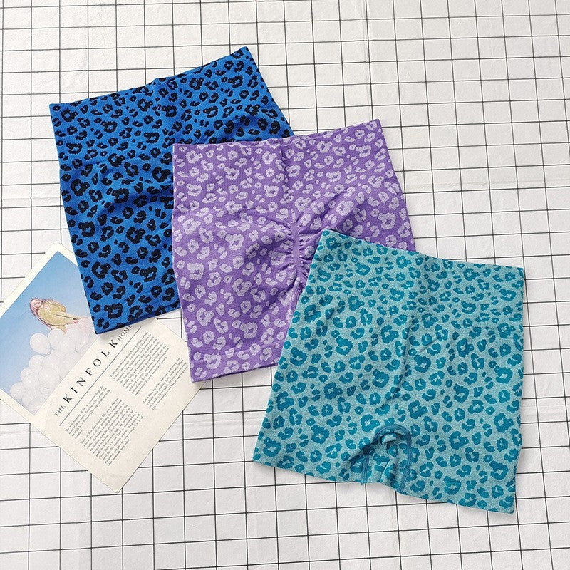 Women's Leopard Print High-Waisted Biker Shorts-Peach Butt-Lifting,Slim-Fit,Quick-Drying,Stretchy for Running,Yoga & Fitness