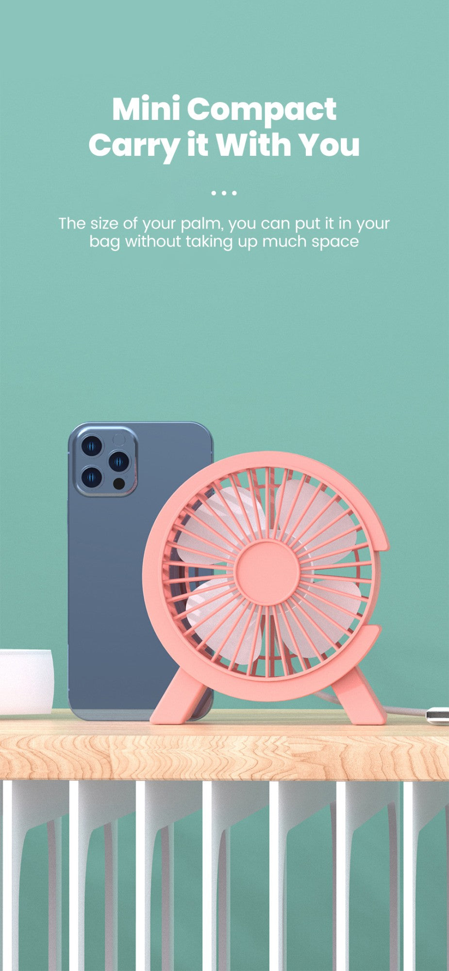 Mini USB Rechargeable Table Fan Portable USB Small Fan Fan For Student Dormitory Computer Summer Gadget Home Desk Office