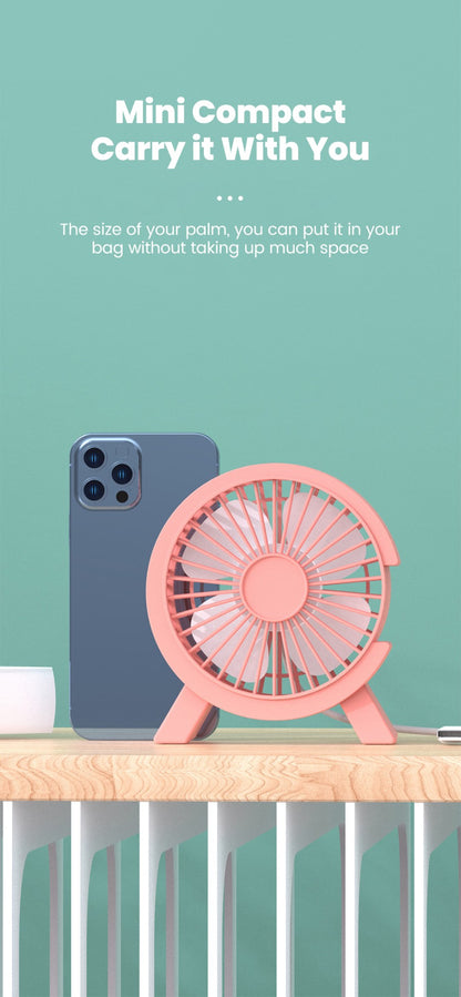 Mini USB Rechargeable Table Fan Portable USB Small Fan Fan For Student Dormitory Computer Summer Gadget Home Desk Office