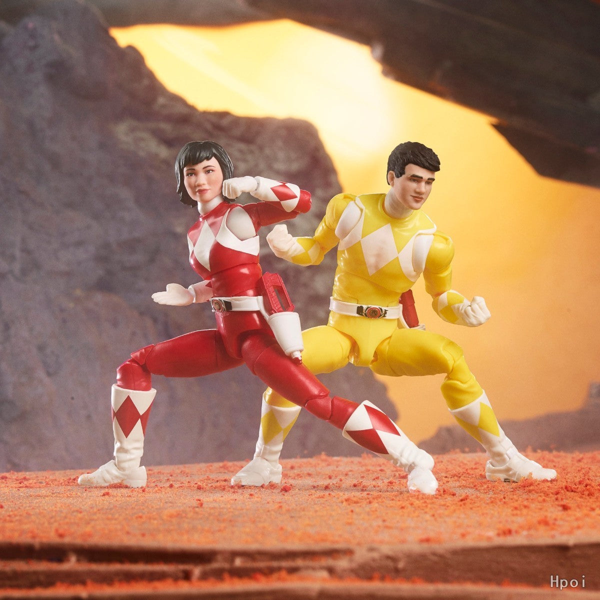 ?Promoção imperdível? Hasbro Power Rangers Lightning Collection Original Mighty Morphin Yellow & Red Ranger Pacote com 2 “Swap” Figura de Anime Presente